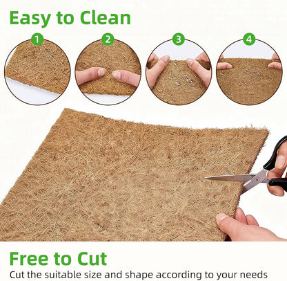 6-Pack Natural Coconut Fiber Reptile Carpet, 12x12 Inch Eco-Friendly Terrarium Liner & Bedding for Lizard, Snake, Turtle, Tortoise, Bunny Habitat
