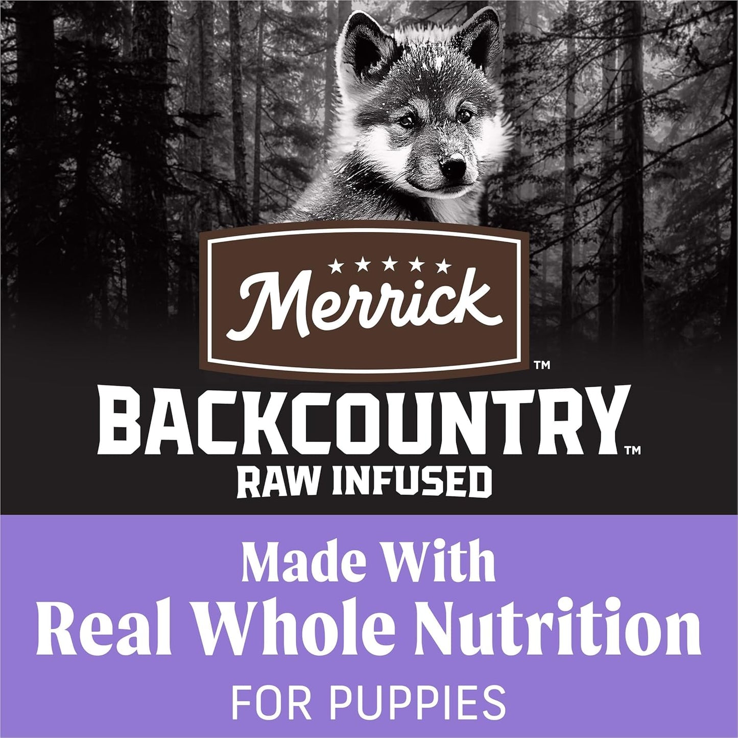 Merrick Backcountry Grain Free Dry Puppy Dog Food, Kibble with Freeze Dried Raw Pieces, Chicken Recipe - 4.0 lb. Bag