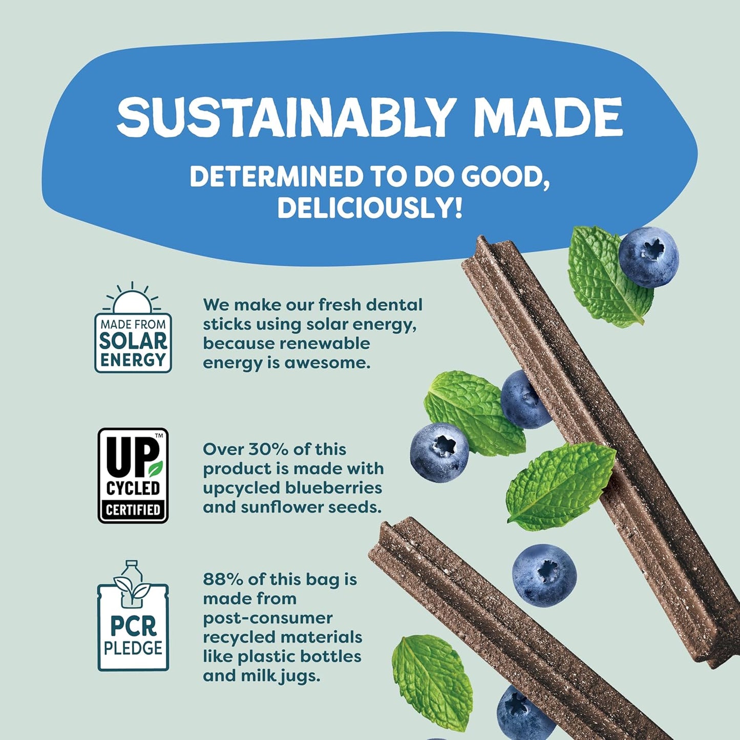 Shameless Pets Dental Treats for Dogs, The Tooth Berry - Healthy Dental Sticks with Immune Support for Teeth Cleaning & Fresh Breath - Free from Grain, Corn & Soy