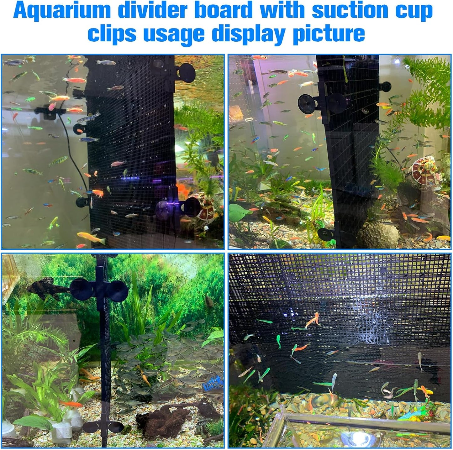 8pcs Fish Tank Divider with 10 pcs Suction Cups DIY Adjustable Aquarium Divider Filter Bottom Fish Tank Isolation Board Egg Crate