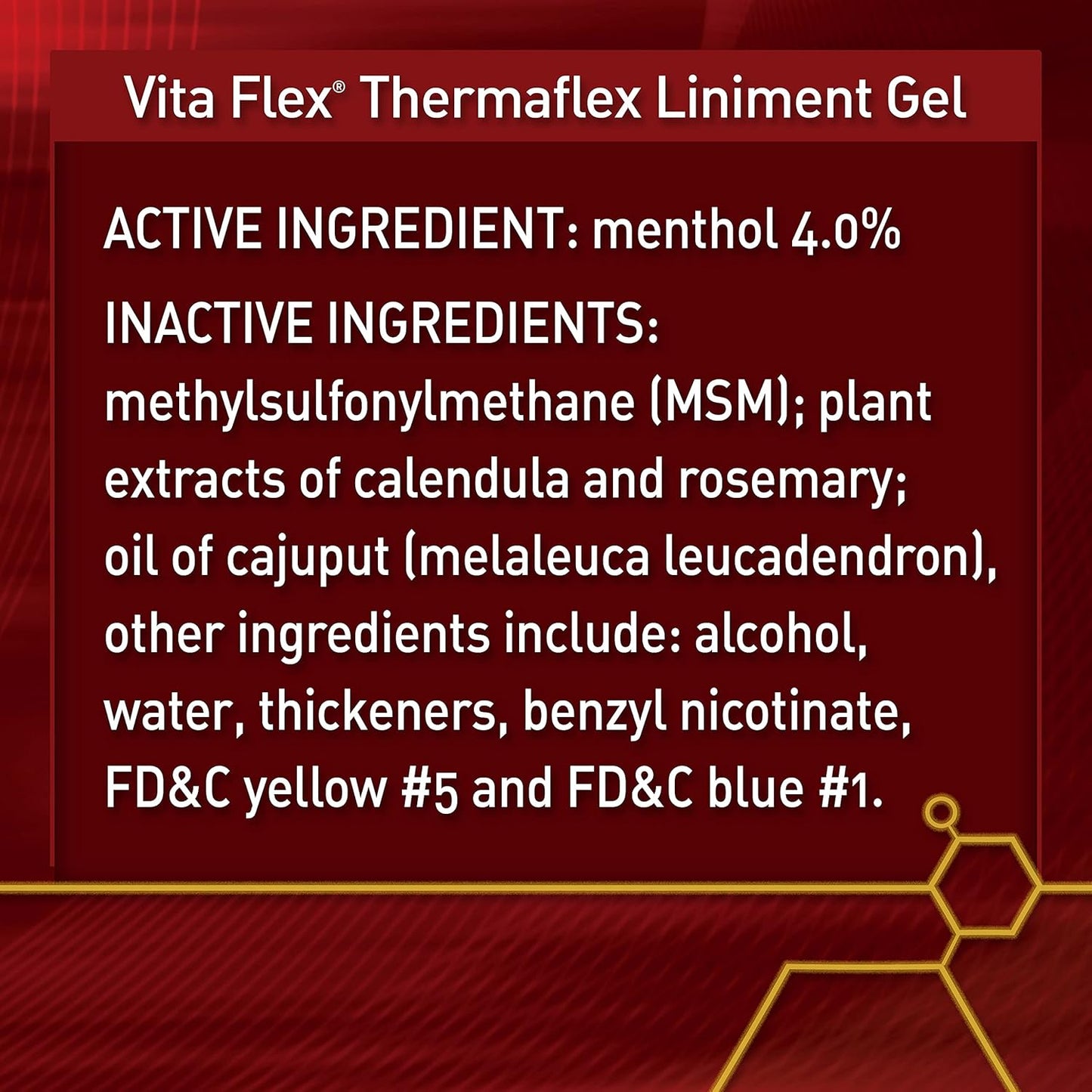 Vita Flex Thermaflex Liniment Gel for Sore Muscles and Joint Relief in Horses 12 Fluid Ounces