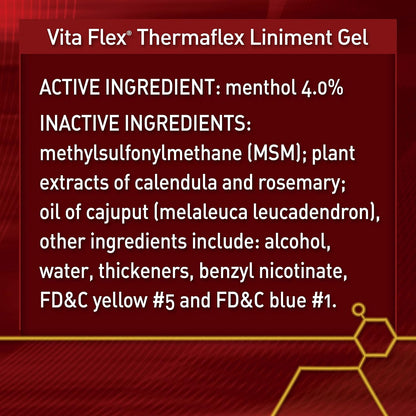 Vita Flex Thermaflex Liniment Gel for Sore Muscles and Joint Relief in Horses 12 Fluid Ounces