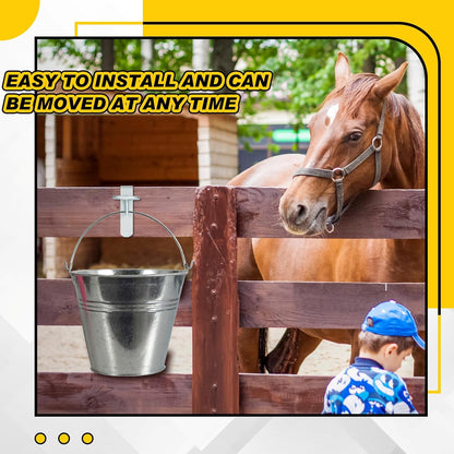 4 Pcs Horse Water Bucket Hook Portable Horse Bucket Hangers Removable Equestrian Stall Accessories Feeding Supplies Hang on Stall Walls or Doors