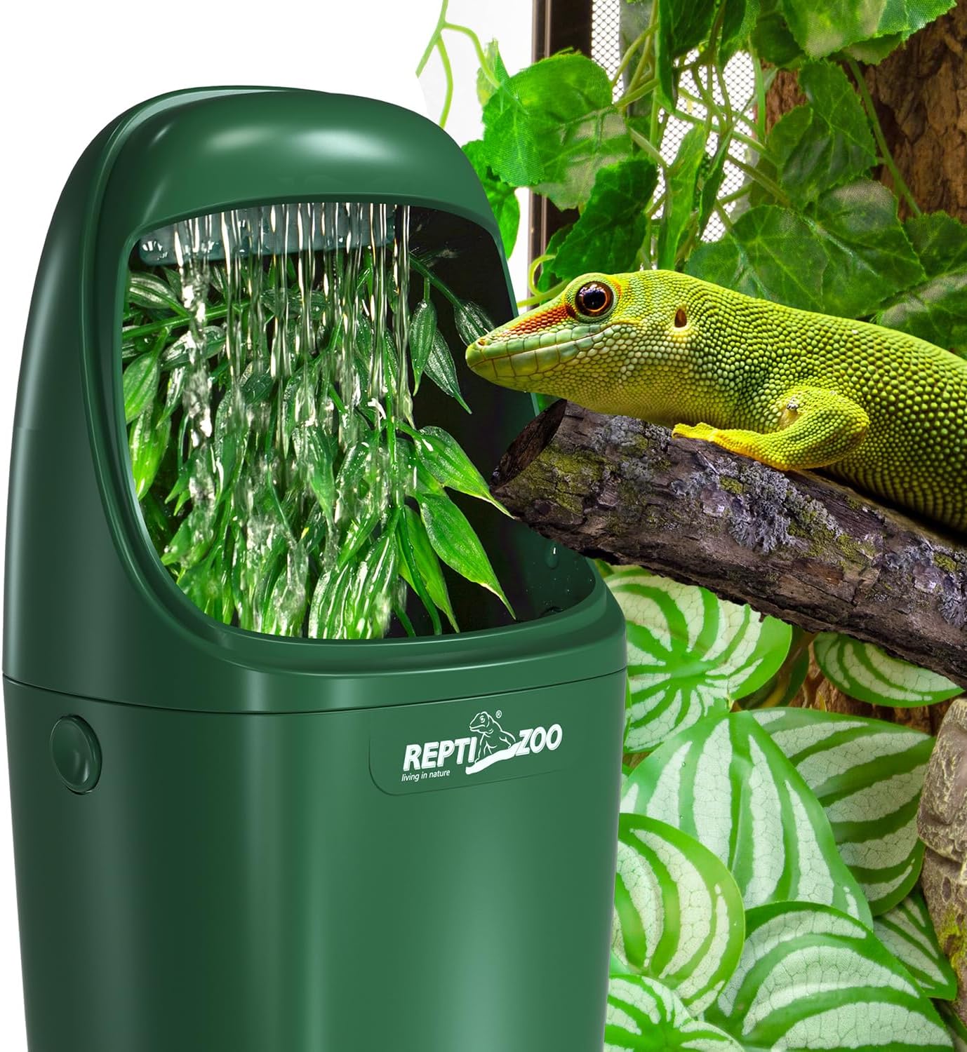 REPTIZOO Reptile Waterfall Automatic Reptile Drinking Fountain Water Dispenser, Chameleon Water Fountain Water Dripper for Bearded Dragon Iguana Frog Gecko