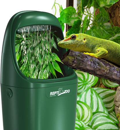 REPTIZOO Reptile Waterfall Automatic Reptile Drinking Fountain Water Dispenser, Chameleon Water Fountain Water Dripper for Bearded Dragon Iguana Frog Gecko