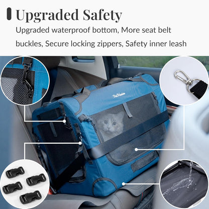 Extra Large Rolling Cat Carrier with Wheels, Soft Sided Pet Dog Carrier on Wheels for Big Cat 20lbs+ 2 Cats, Car Travel Portable XL Wheeled Bag 25"x16.5"x20.5"