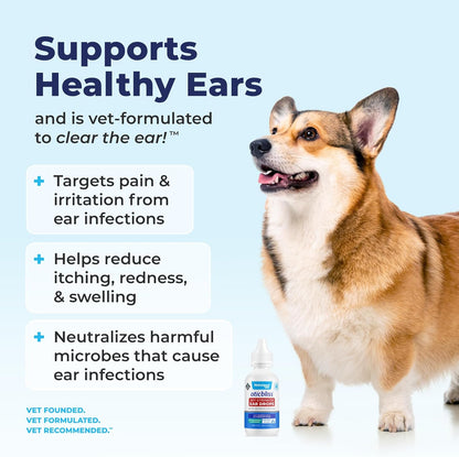 Vetnique Oticbliss Cat & Dog Ear Infection Treatment/Dog Ear Allergy Relief Drops, MicroSilver Yeast Infection Treatment for Dogs, Hydrocortisone for Itching, Redness Swelling (Ear Infection)