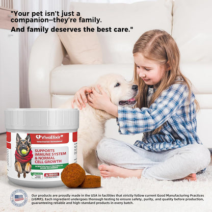 Dog Lumps and Bumps Supplement, Lipoma Treatment for Dogs - Immune Support Chews with Turkey Tail Mushroom, Reishi, Shiitake, Maitake, Curcumin & CoQ10 - Veterinarian formulated - 150 Chews