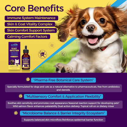 Yeast Infection Treatment for Dogs and Wild Alaska Salmon Oil for Dogs & Cats Fish Oil Omega 3 Supplements with EPA & DHA