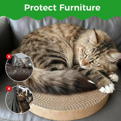 Round Cat Scratcher Refill, 10" Diameter Cat Scratching Board for Indoor Cats, Cardboard Cat Scratcher Pads，Double-Sided (1 PCS)