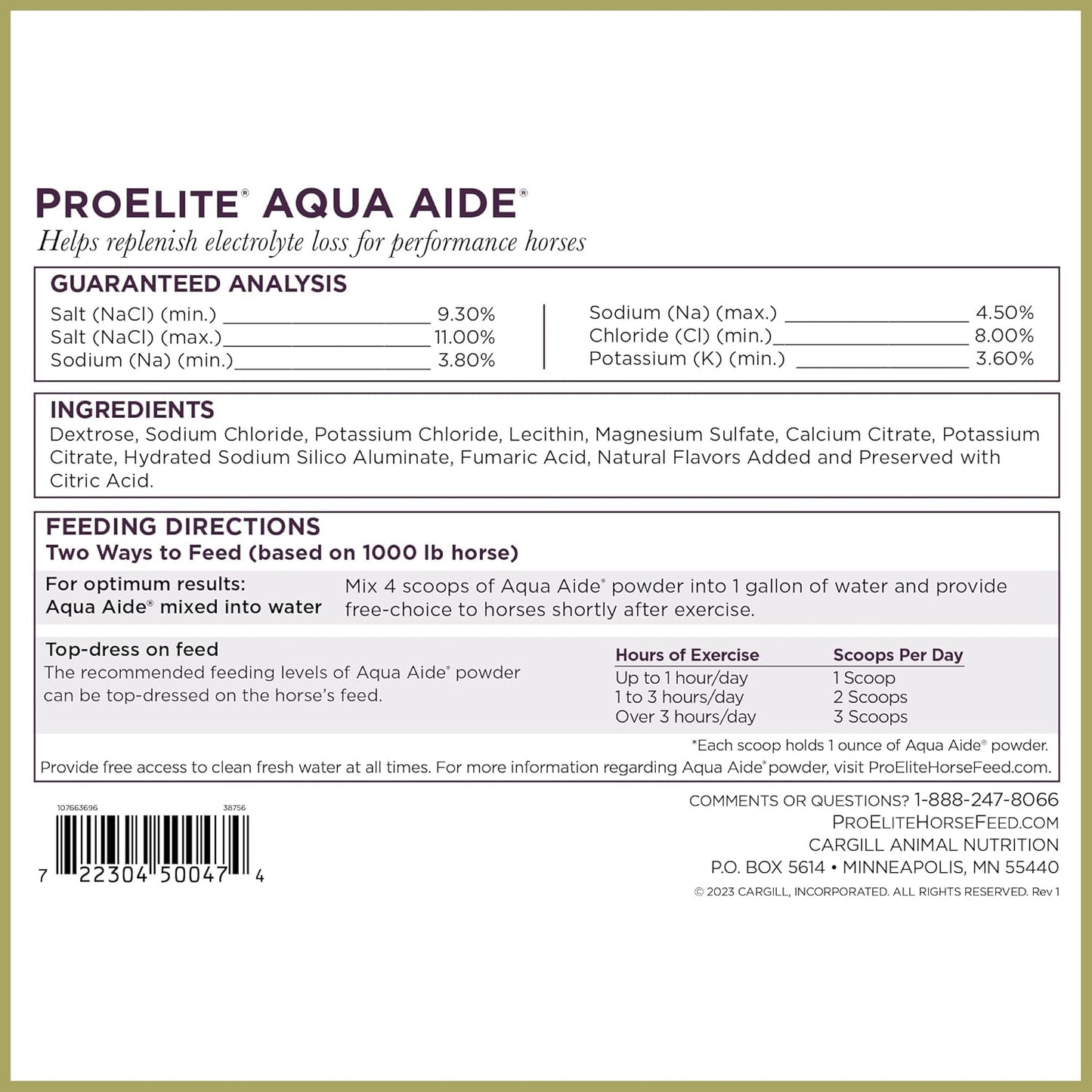 ProElite Aqua Aide, Electrolyte Horse Supplement, 15 lbs