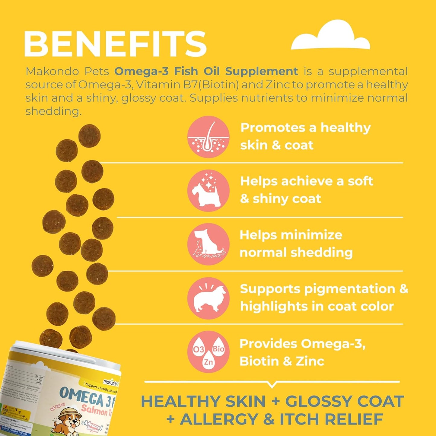 Dog Allergy Support + Skin & Coat & Digestive Health Bundle | Omega-3 Fish Oil, Probiotics & Digestive Enzymes | 240 Soft Chews for Itchy Skin, Gut Balance & Shiny Coat