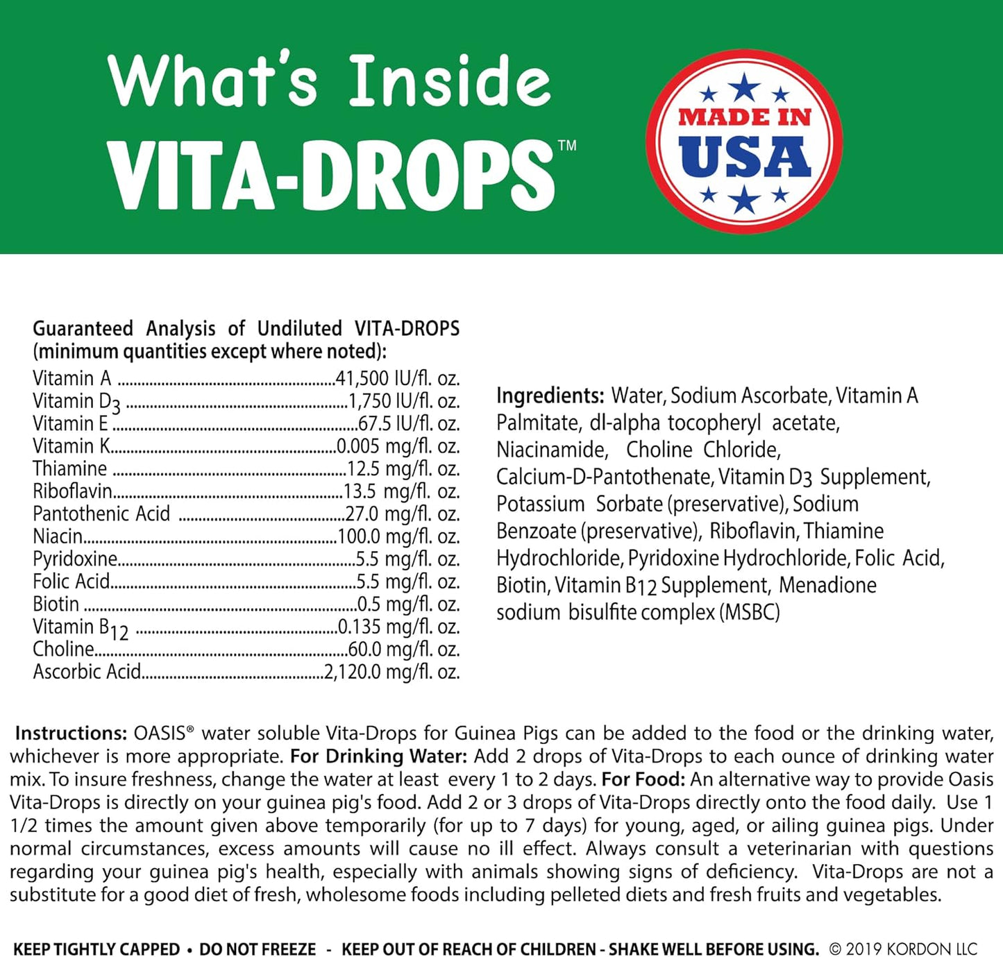 OASIS # 80061 Guinea Pig Vita Drop, 2-Ounce