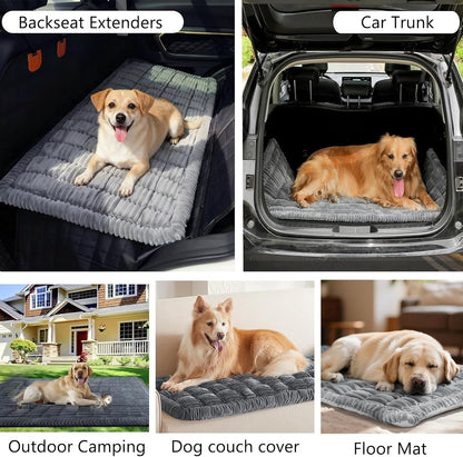 Dog Bed for Car Back Seat, Backseat Pet Bed Mat, Flannel Pet Cover for Loveseats, Non-Slip Dog Mat for Car - Travel Pet Mat Fit for Backseat Extenders & Seat Covers (Grey, 24.8x54 inch)