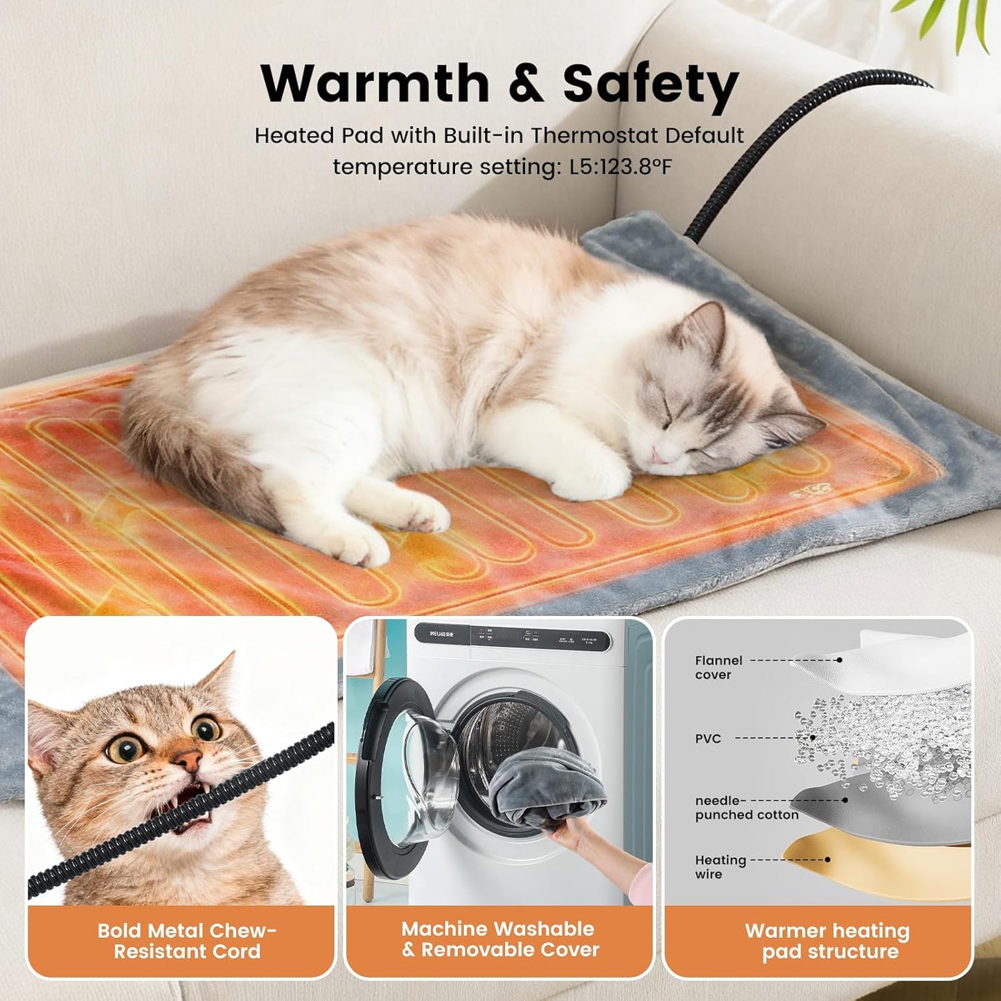 X-Large Collapsible Heated Cat House - Metal Frame, 100% Insulated Waterproof Outdoor Stray Cat Shelter with Heating Pad & Escape Door,Temperature Control & Timer, Warm Shelter for Cats, Black