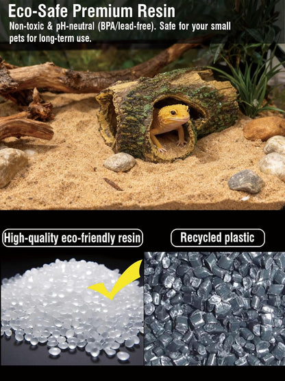 Aquarium Hollow Wood Fish Tank Decorations - Fake Logs Terrarium Décor, Cave and Shelter for Reptiles Hide, Aquarium Hideout for Betta Fish,Shrimp and Turtle,for 20 Gallon Tank