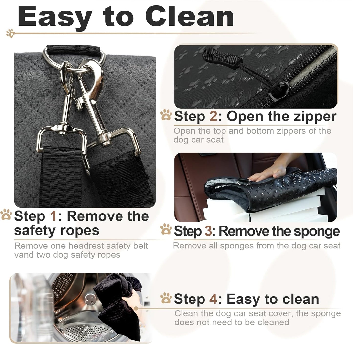 Car Dog Seat with 2 Safety Leashes,Dog Car Booster Seat for Small Medium Dogs 0-28lbs,Pet Travel Safety Bed with Storage PocketsFully Detachable and Easy to Install(S1-Black Outside Brown Inside)