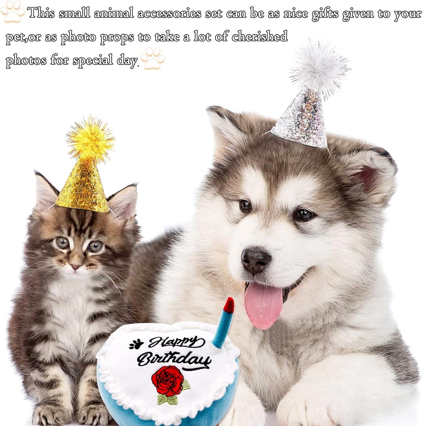 PET SHOW 10pcs Mini Small Dog Hats Cat Birthday Party Hat Rabbit Hats for Holiday Wedding Puppies Kittens Costume Accessories