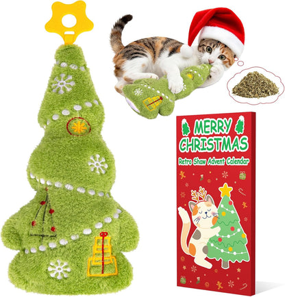 Retro Shaw Christmas Cat Toys, Kitty Xmas Catnip Toys 6pcs