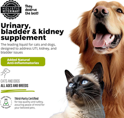 Cat & Dog Urinary Tract Treatment, Bladder & Kidney Support for Dogs and Cats, Powerful Yet Gentle Pet Care, with Liquid Cranberry & Glucosamine, Salmon Flavor, 6 oz Bottle, 2 Pack