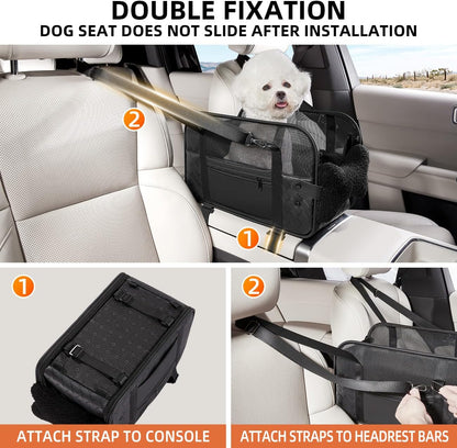 Center Console Dog Car Seat,Outdoor Dog Bed Sofa,Carseats for Small Dogs Carriers,Puppy Cat Car Seat(Black)