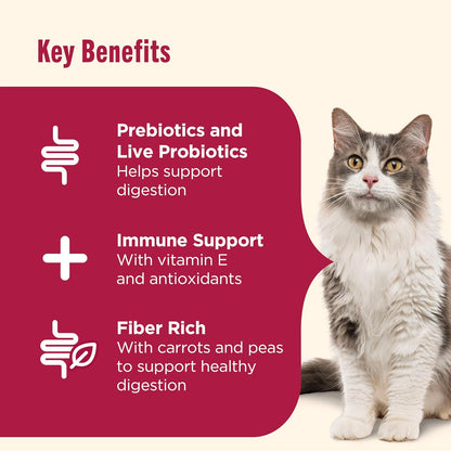 Nutrish Everyday Digestion Chicken Brown Rice and Salmon Recipe with Peas and Carrots Dry Cat Food, 13 lb. Bag, Packaging May Vary (Rachael Ray)