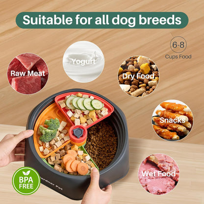 Gardner Pet Adjustable Slow Feeder Bowl for Medium/Large Dogs – 9.85'' L Size with Suction Base, Detachable Puzzle Insert & Freeze-Friendly Design (BPA-Free)