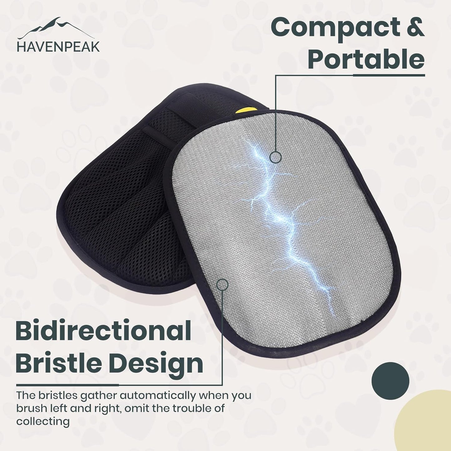 Pet Hair Remover Glove – Reusable Electrostatic Pet Hair Removal Glove for Furniture, Carpet & Car – Upgraded Design Cat & Dog Hair Mitt for Cleaning (Black - 2 Pack Gloves)