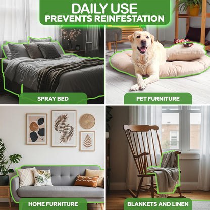 Flea and Tick Spray for Dogs & Home– Natural Flea and Tick Prevention for Dogs– Bed Bug Spray & Multi-Insect Killer– Scentless Plant-Based Formula Kills on Contact (32 oz)