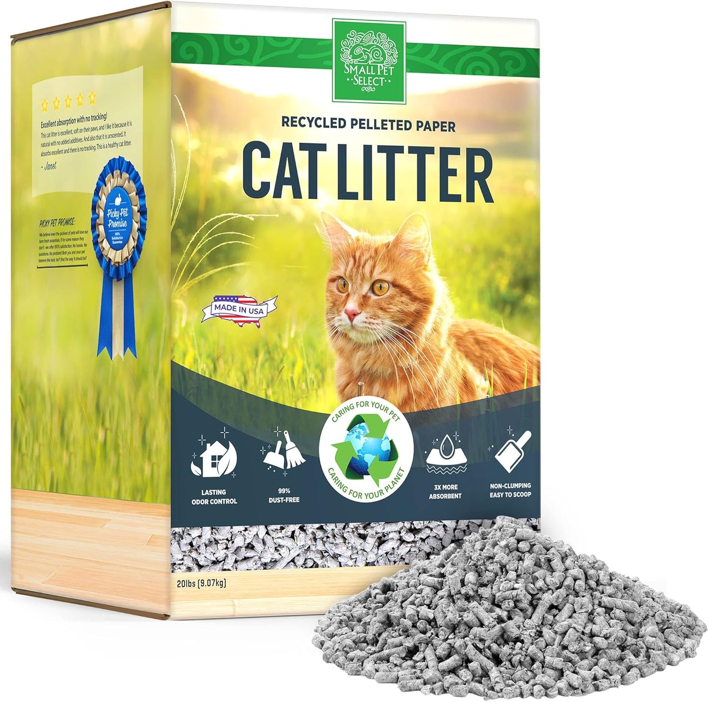 Small Pet Select-Recycled Pelleted Paper Cat Litter, 20lb
