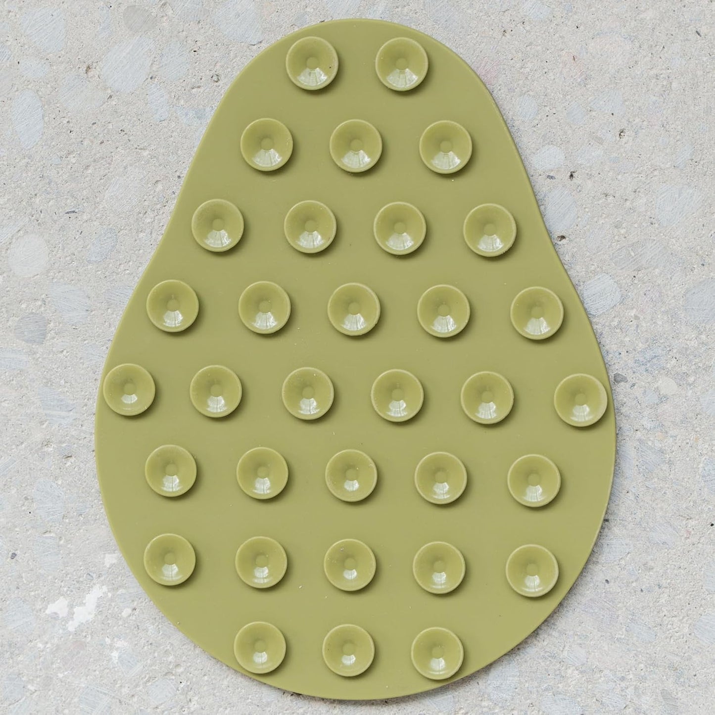 Enrichment Lick Mat: Avocado - Grooved Dog Feeding Pad, Food Grade Silicone, Spread Food Or Treats onto The Mat, Pet Soothing, Suction Back