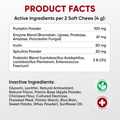 Probiotics for Dogs Digestive Health - Probiotic Chews for Gut Health, Itchy Skin Yeast, Diarrhea - USA Product - Immune Support Supplement - Dog Digestive Support & Allergy Relief Chews with Enzymes