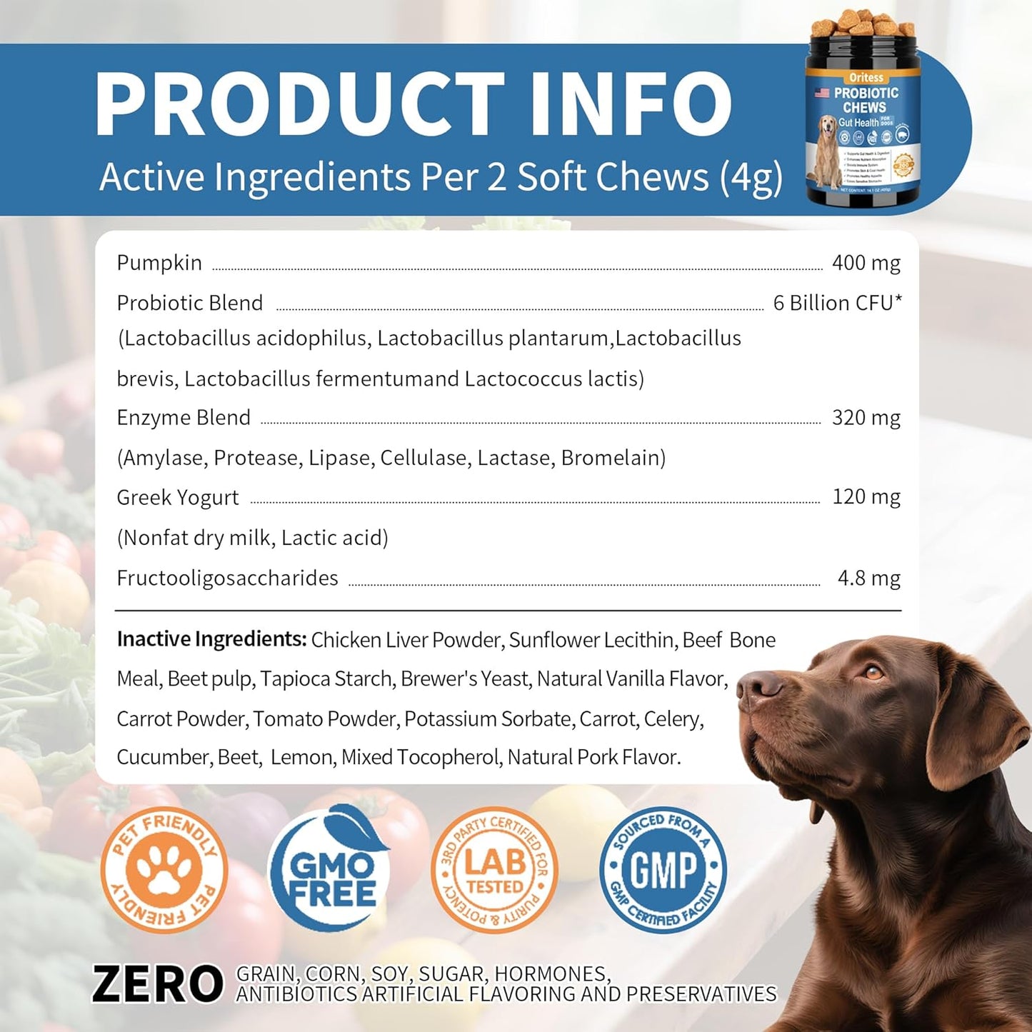 Probiotics for Dogs 200 Chews, Improve Itchy Skin Itchy Ears, Gut Health, Yeast Balance, Allergies, Immunity, Puppy Probiotic Soft Chews Reduce Diarrhea Stomach Relief (Pork)