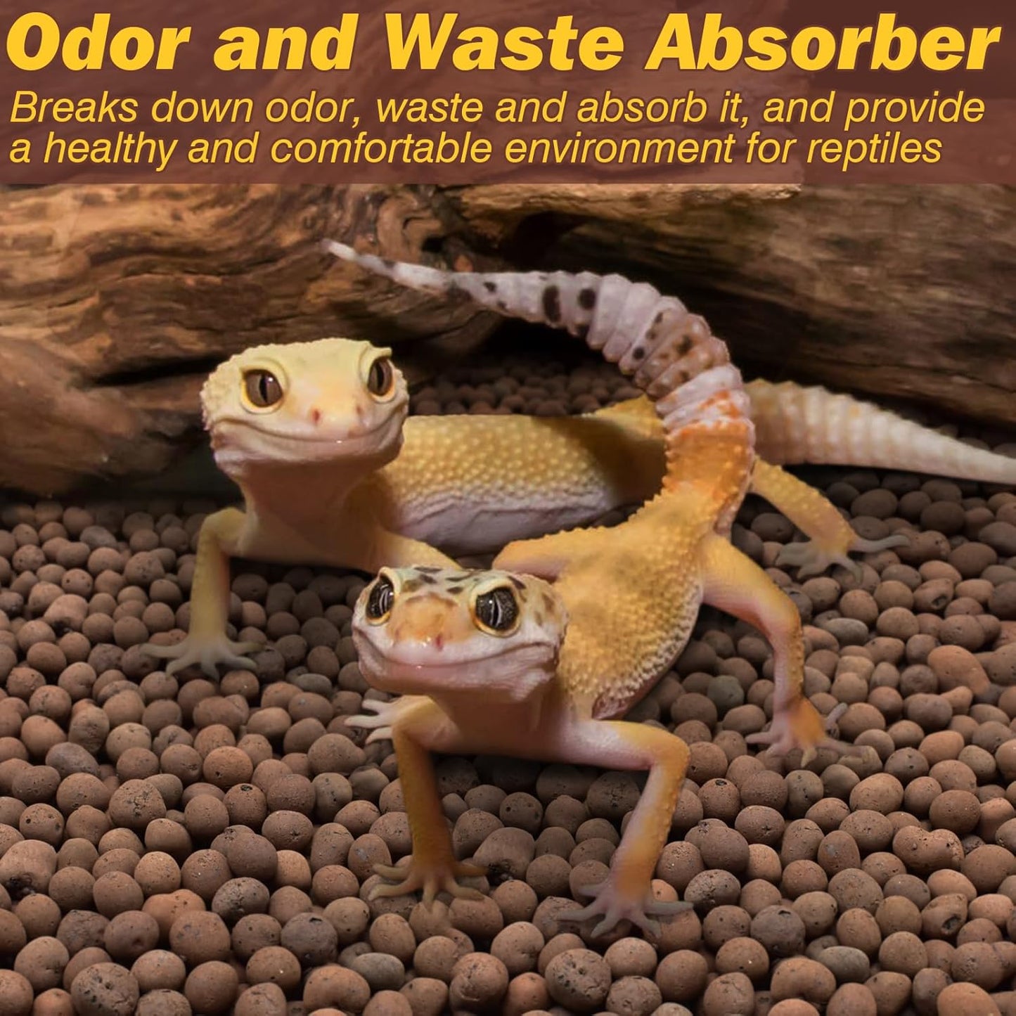 ZeeDix Reptile Substrate Leca Balls - 4LBS Organic Expanded Clay Pebbles, Bioactive Terrarium Bedding for Reptile Tank Habitat Accessories, Ideal for Bearded Dragon, Tortoise, Gecko, Snake & Frog