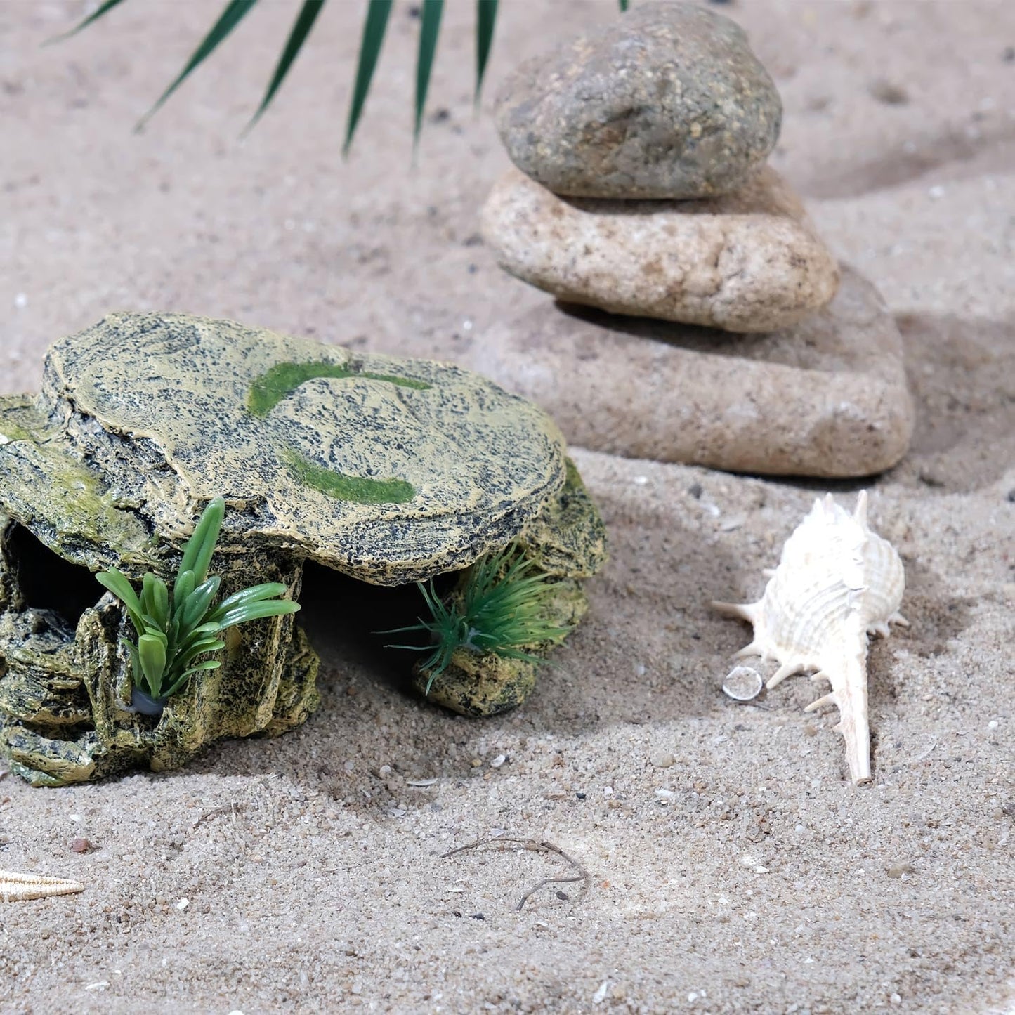 IBWell Leopard Gecko Hide Small Reptile Hides Resin Mini Reptile Basking Rock Humid Hide Turtle Cave Lizard Hide Reptile & Amphibian Habitat DÉCor