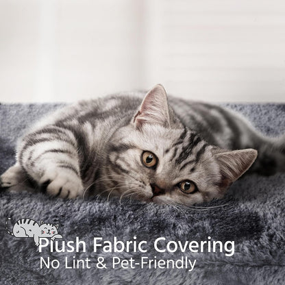 Yaheetech 79in Multi-Level Cat Trees Indoor Cat Tower with Sisal-Covered Scratching Posts, Plush Perches and Condo for Kittens, Cats and Pets - Dark Gray and White