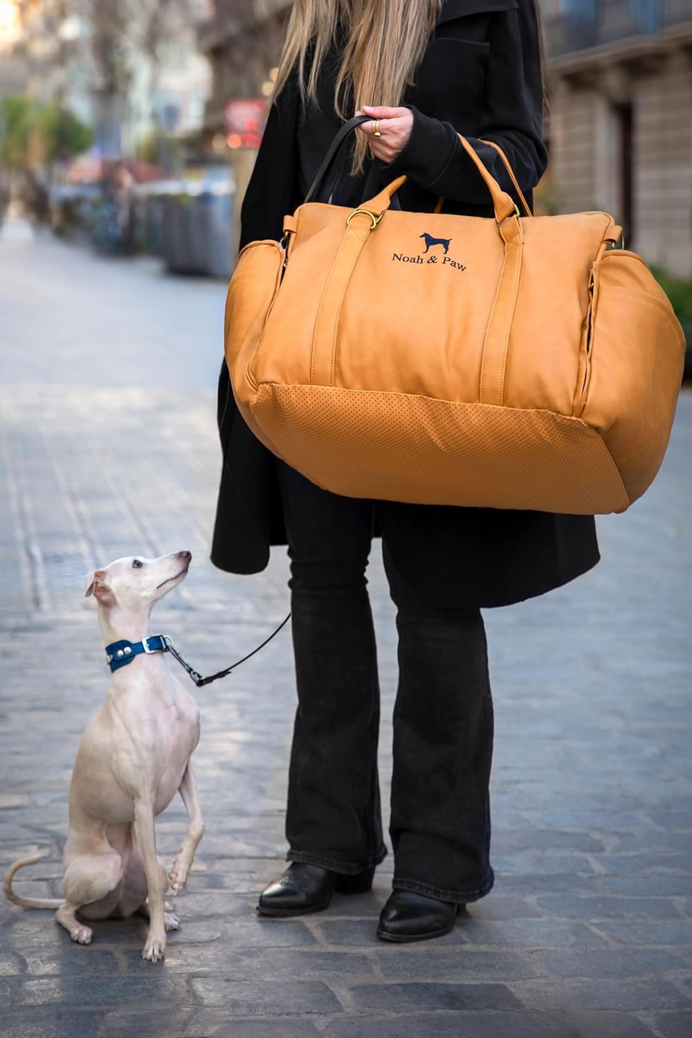 Noah & Paw Dog Car Seat Carrier, Small Dog Car Seat for Small Medium Pets with Harness Clip, 4X Safety Feature, Booster Travel Bed, Washable, Orthopedic Foam Wrapped with Plush, Vegan Leather