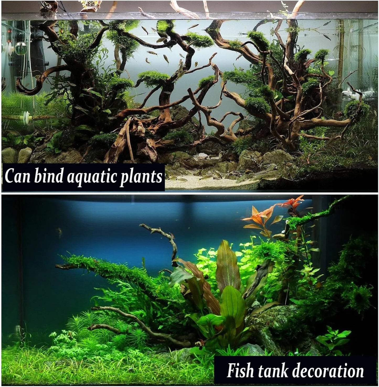 Natural Aquarium Decoration Driftwood Tree Trunk with Rockery View, Unique Dead Wood Root Hideouts for Fish & Reptiles, Landscape Enhancer (Random Shape, 10-15cm Length)