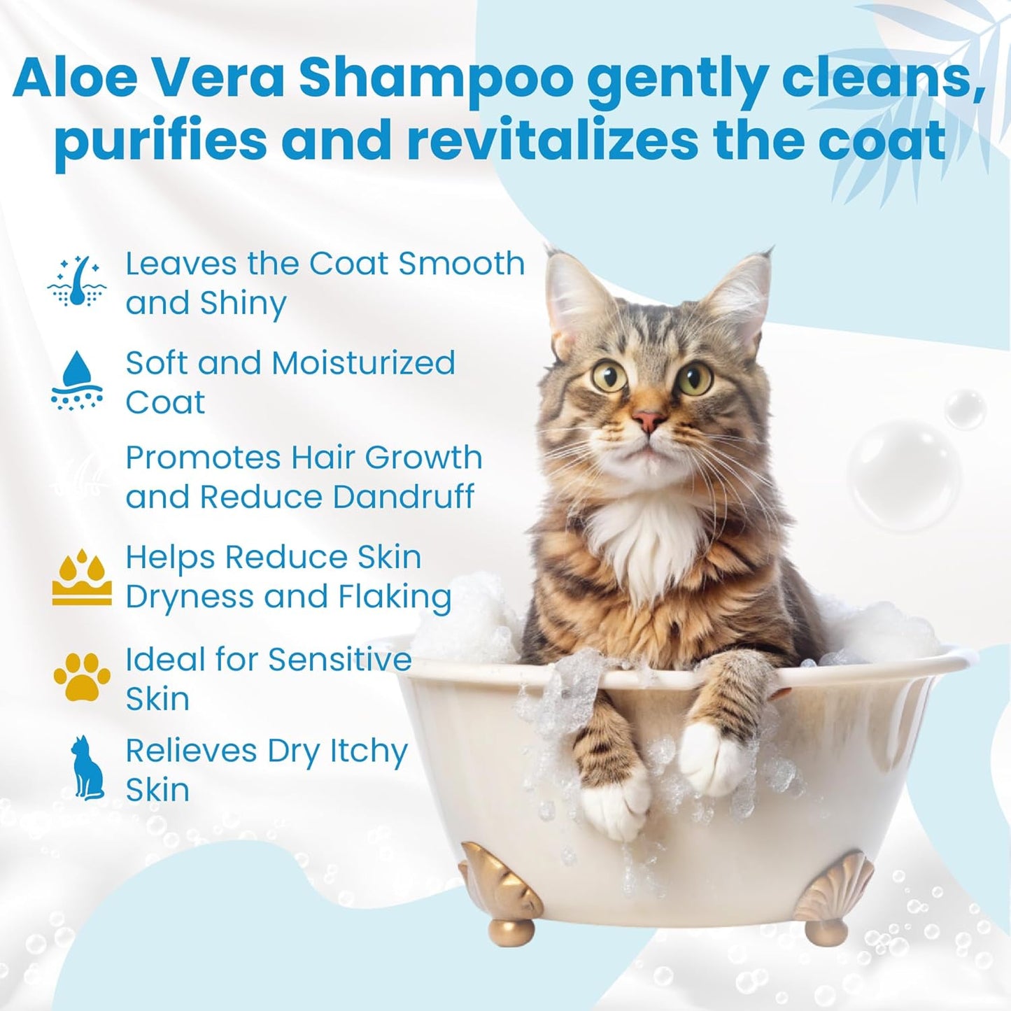 Bio PetActive Cat Shampoo with Natural Aloe Vera Extract | Itch Relief, Sensitive Skin & Coat Care – Deshedding & Moisturizing Formula | Veterinary Formulated, Paraben Free, pH Balanced | 13.53 Fl Oz