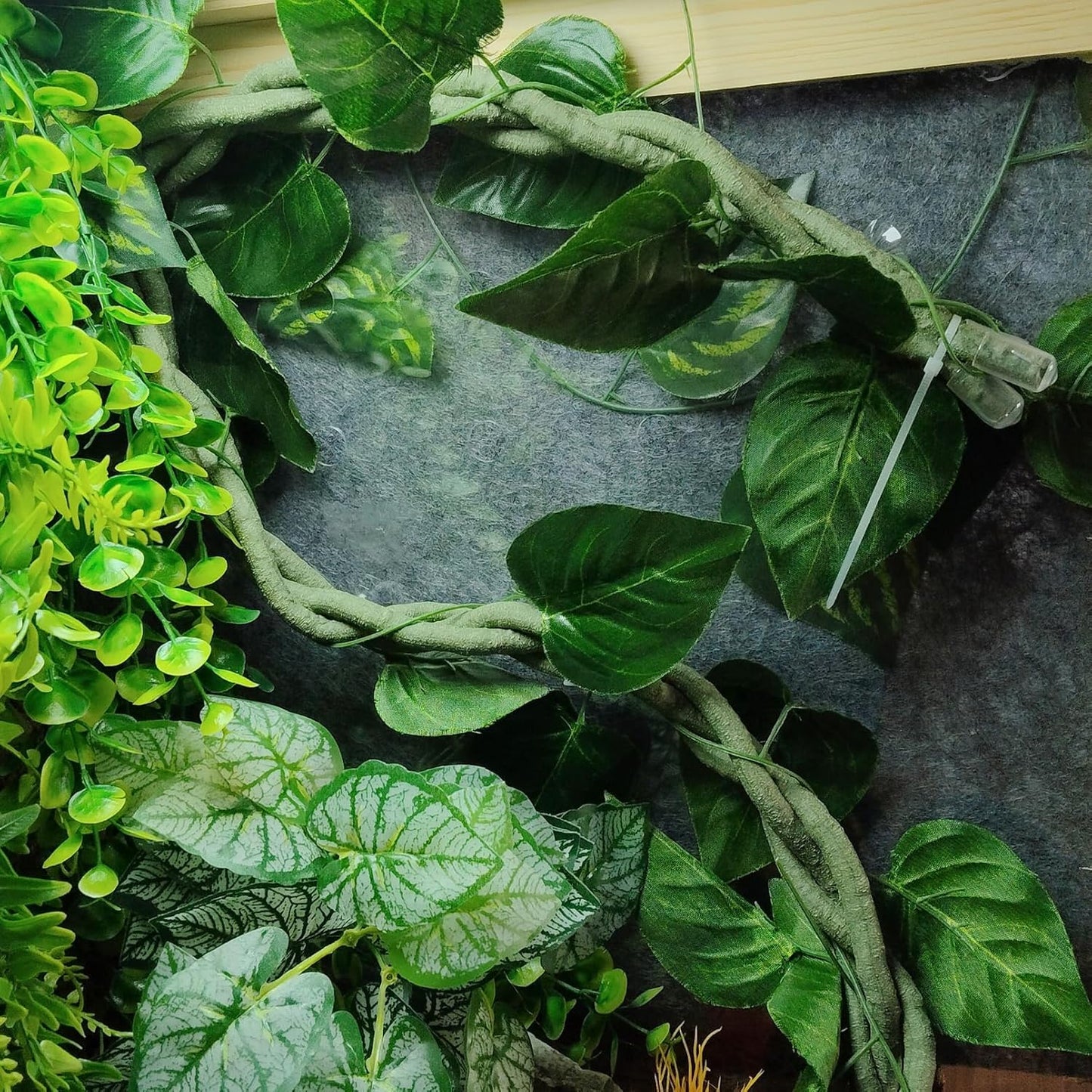 Reptile Vines, Flexible Snake Climbing Branch, Climber Chameleon Cage Vines Habitat Decor and Ball Python Terrarium Plants with Suction Cups for Chameleon Geckos Lizards Frogs