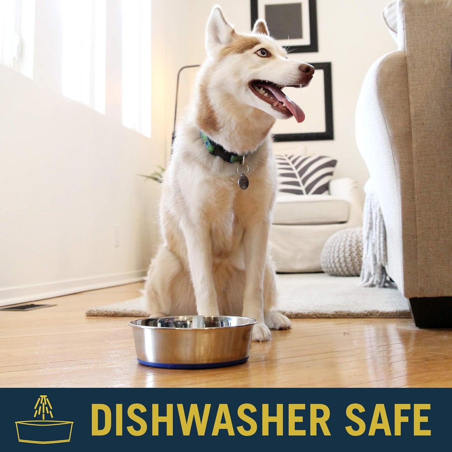 OurPet's DuraPet Premium Dishwasher Safe Stainless Steel Dog Bowl for Food or Water [Multiple Sizes for Small to Large Dogs] in Traditional or Wide Base Design - 8 CUP