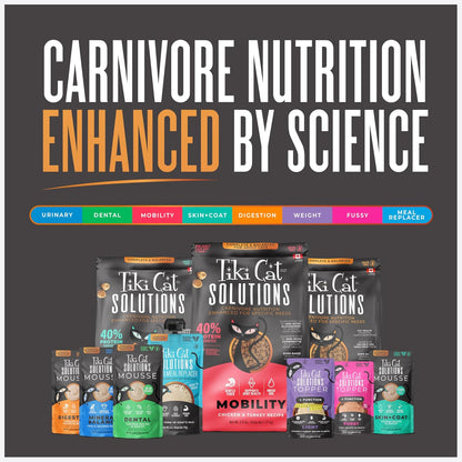 Tiki Cat Solutions Dry Cat Food, Dental, Chicken, 2.8 lbs. Bag