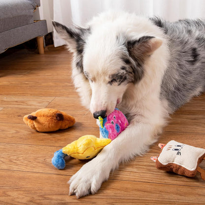 DODODOLA Small Dog Toys Squeaky Durable Push Puppy Toys for Chewing with Crinkle Paper for Small Medium Dogs