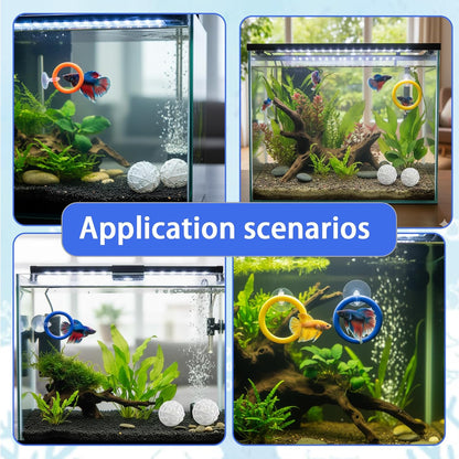 8 Pcs Betta Fish Toys, 4Pcs Betta Fish Tank Accessories and Turtle Toys for Aquatic Turtles with 4 Filter Balls (40mm), Aquarium Training Feeding Ring