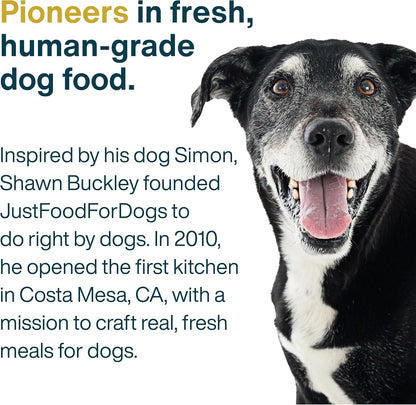 JustFoodForDogs Frozen Fresh Dog Food Sampler Human Grade Variety Box, Complete Meal or Topper, 18 oz (Pack of 7)