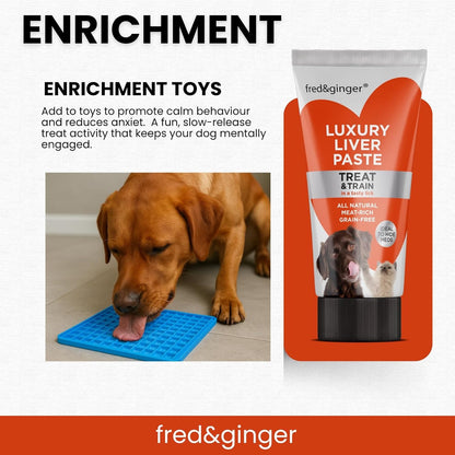 Fred & Ginger Liver Paste Tubes for Dogs and Cats 75g [Pack of 3] Grain Free, Hypoallergenic Luxury Liver Pate Ideal Training Aid, Medication Administering