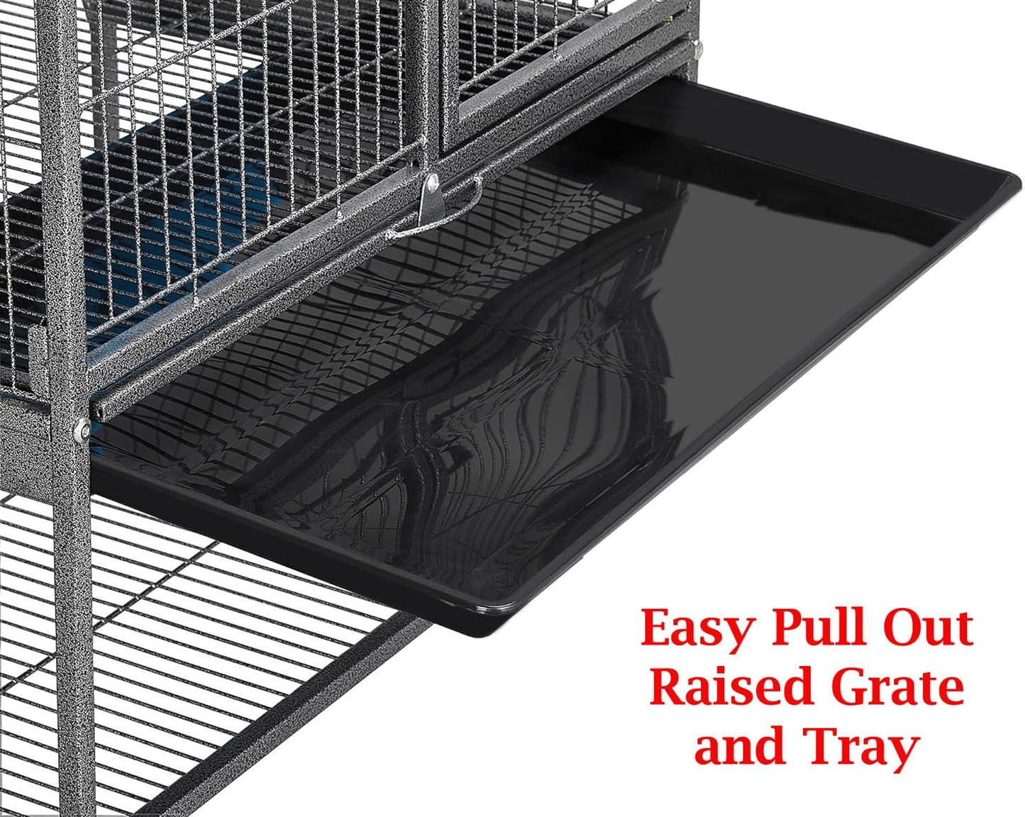 Large Two Full Story Deluxe Double Unit 4-Tiers Tight 1/2-Inch Bar Spacing Durable Front Doors Water Bottle Food Bowl for Feisty Ferret Squirrel Hammock Rat Gerbil Small Animal Critter Rolling Cage