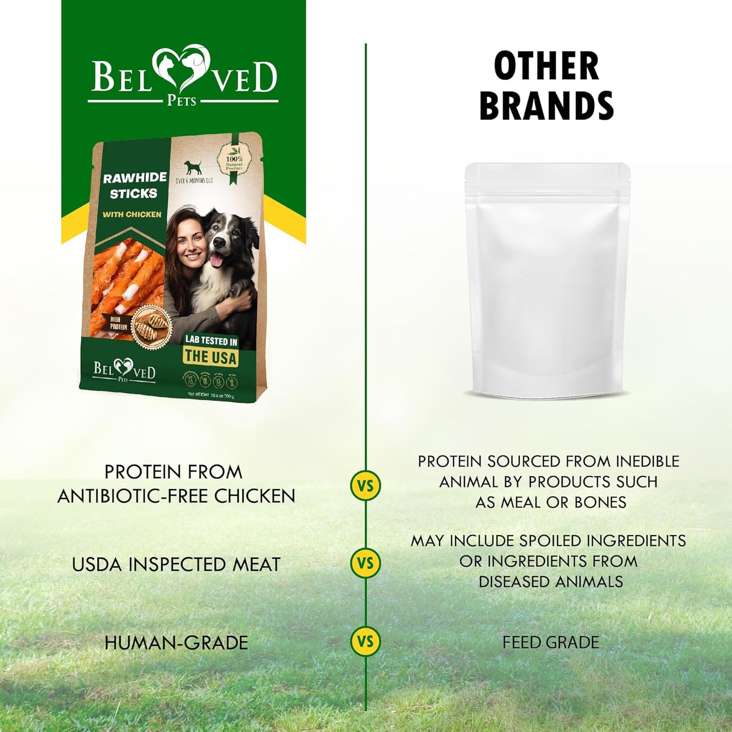 Beloved Pets Dog Treats & Long Lasting Rawhide Chews Wrapped Chicken 10.6 Oz – Pet Bones Sticks for Large, Medium & Small Breeds – Aggressive Chewers Snacks – Puppy Toys Treats