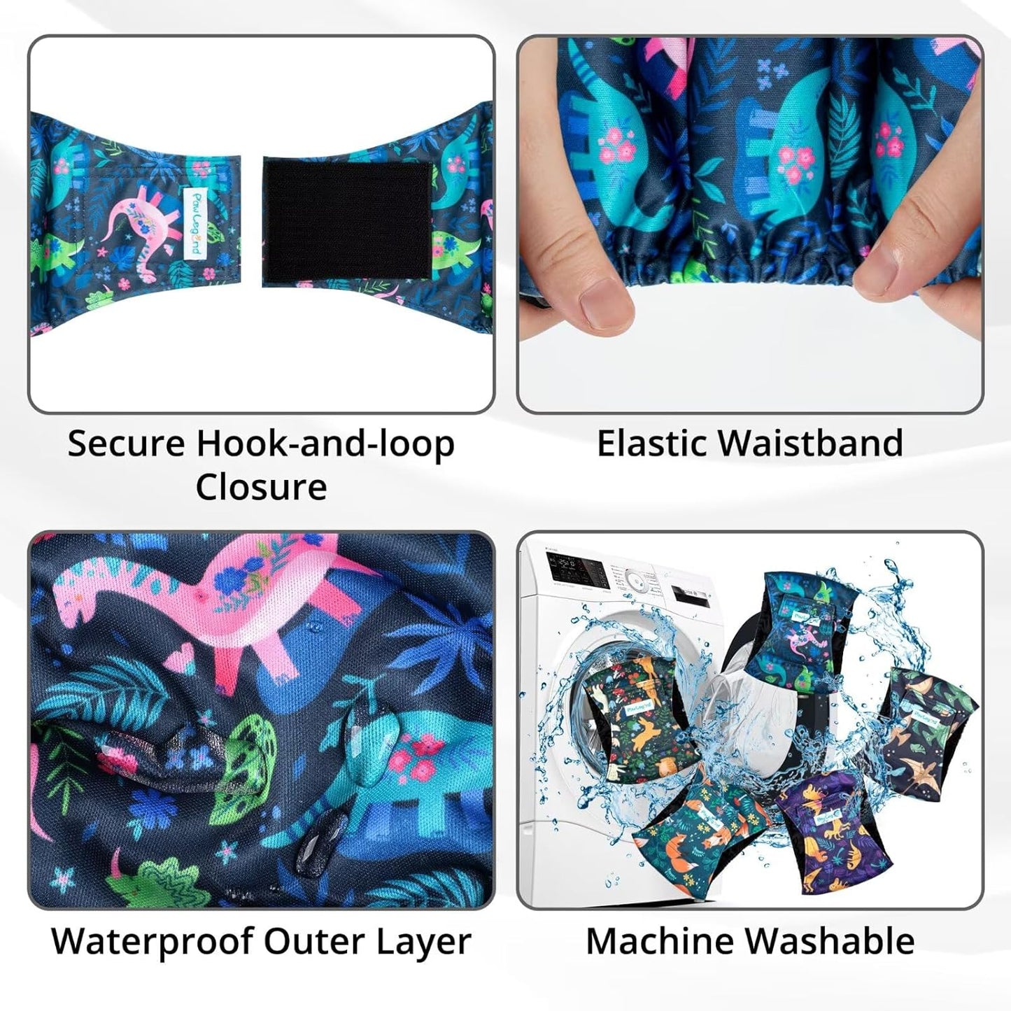 Paw Legend Washable Dogs Diapers Male Dog Belly Bands for Male Dogs Diapers Reusable Puppy & Doggie Diapers Male (5 Pack, Small)