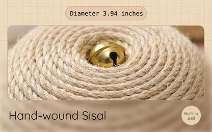 3.94 inch Sisal Ball Cat Toy for Teething and Play, Crinkle Sound Interactive Toys for Self-Entertainment and Boredom Relief for Cats